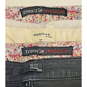4‎ Juniors Shorts sz 3 Lace Chinos Khakis Black Denim Waist 30 1822 Monteau